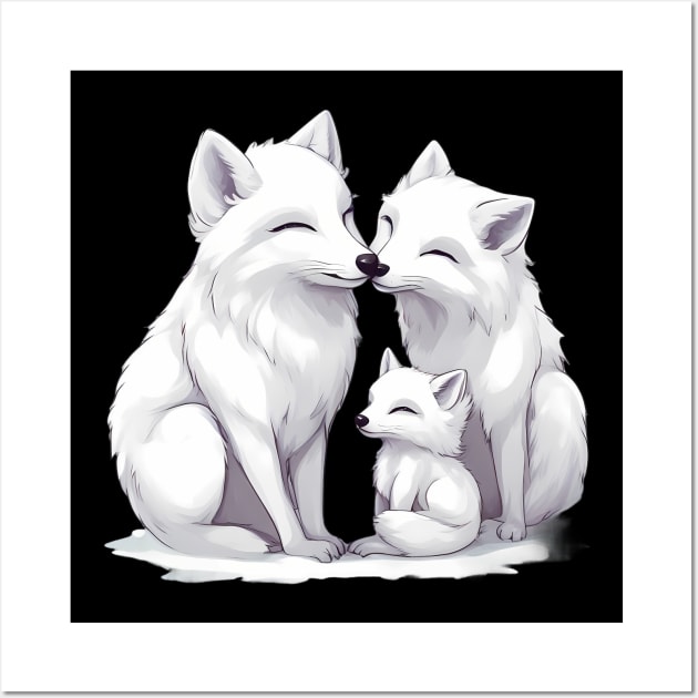 Arctic Wolf Family Wall Art by animegirlnft